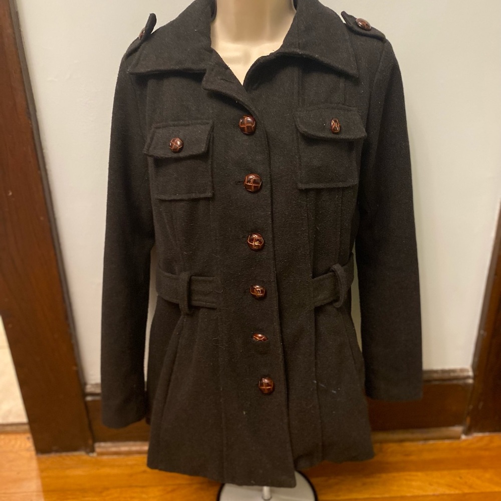Ladies Wool Button Down Belted Jacket - image 6